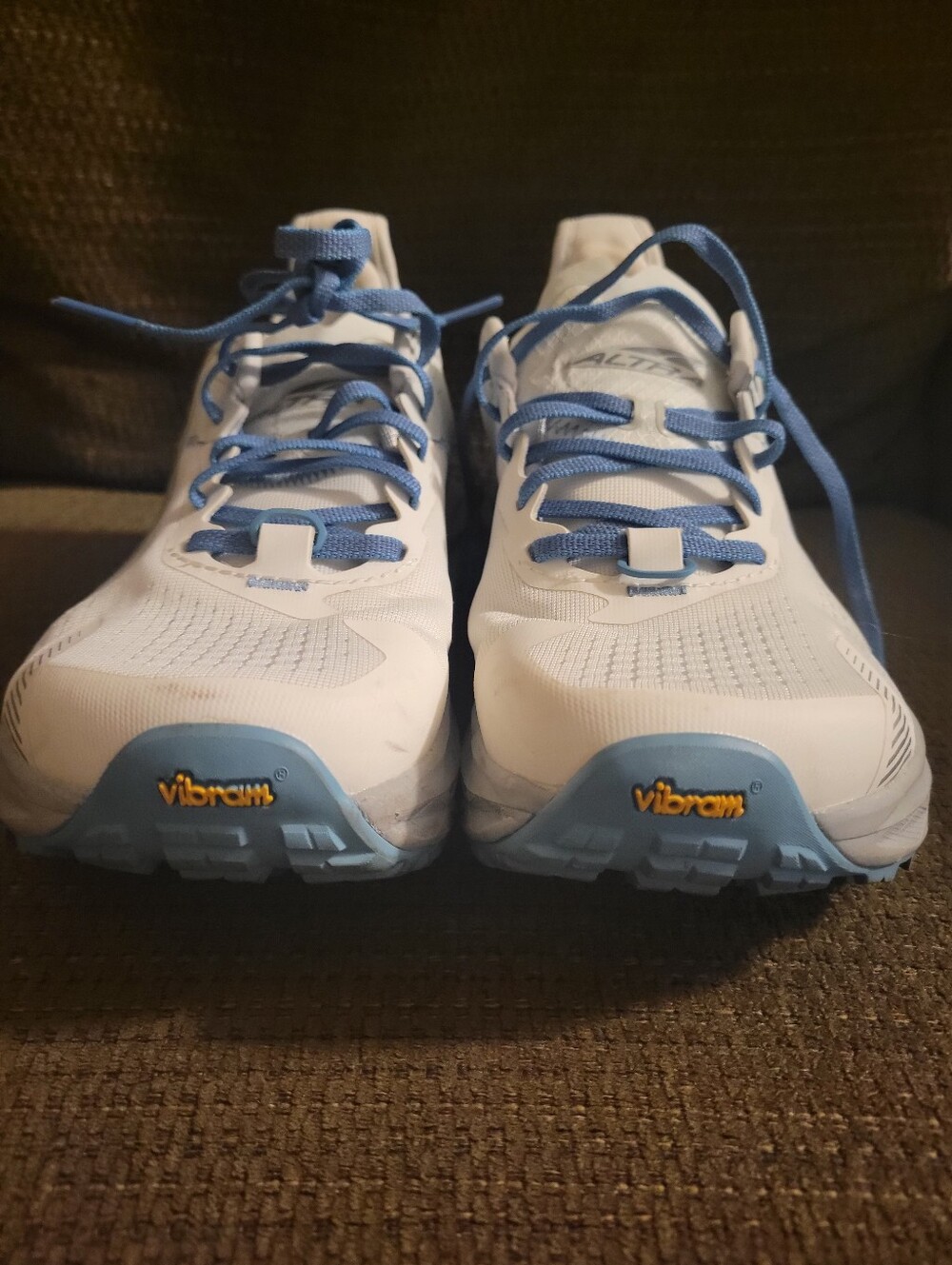 Altra Women's Trail Shoes in White & Light Blue with Vibram